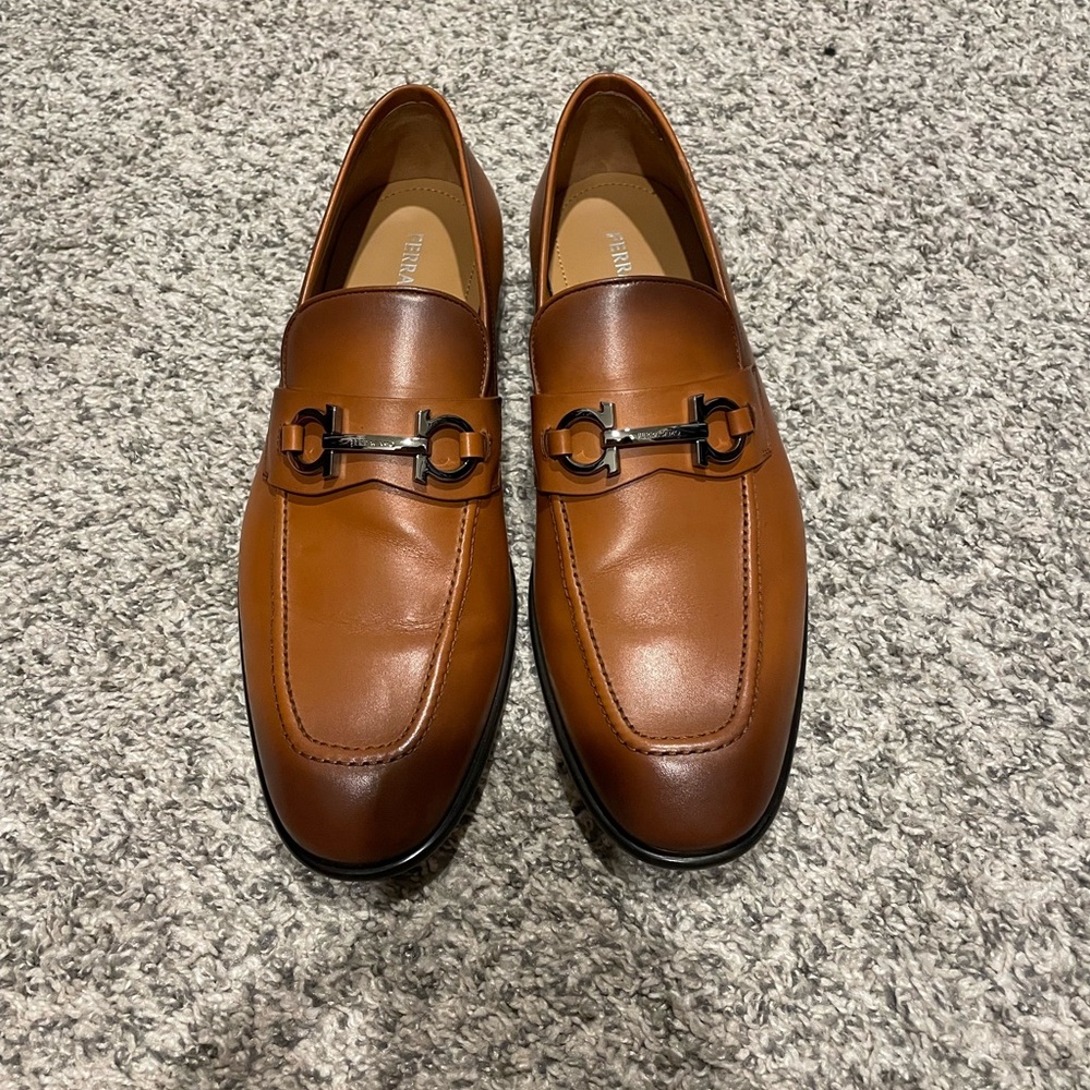 Salvatore Ferragamo Brown Leather Loafers